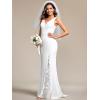 imageEverPretty Womens Simple Mermaid Wedding Dress for Bride FloorLength Sleeveless with Train 01943PHWhite