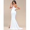 imageEverPretty Womens Slit Pearl Chain Cold Shoulder Fishtail Wedding Bridal Gowns FloorLength Dress for Bride 01859PHWhite