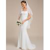 imageEverPretty Womens Spaghetti Strap Lace Trim Mermaid Sweep Train Wedding Dress 00154White