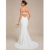 imageEverPretty Womens Spaghetti Strap Lace Trim Mermaid Sweep Train Wedding Dress 00154White