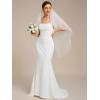 imageEverPretty Womens Spaghetti Strap Lace Trim Mermaid Sweep Train Wedding Dress 00154White