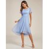 imageEverPretty Womens Summer Glitter Crew Neck HiLo High Waist Short Wedding Guest Dress 55159Ice Blue