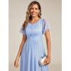 imageEverPretty Womens Summer Glitter Crew Neck HiLo High Waist Short Wedding Guest Dress 55159Ice Blue