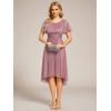 imageEverPretty Womens Summer Glitter Crew Neck HiLo High Waist Short Wedding Guest Dress 55159Orchid
