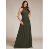 imageEverPretty Womens Summer Halter Sleeveless Pletaed Floor Length Glitter Formal Evening Gowns 41961Olive Green