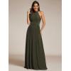 imageEverPretty Womens Summer Halter Sleeveless Pletaed Floor Length Glitter Formal Evening Gowns 41961Olive Green