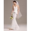 imageEverPretty Womens Tulle Embroidered Mermaid Wedding Dress with Bow Spaghetti Straps Backless Bridal Gown with TrainWhite