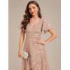 imageEverPretty Womens VNeck Short Sleeves Sequin HighLow Empire Waist Formal Wedding Guest Dresses 02401Champagne