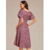 imageEverPretty Womens VNeck Short Sleeves Sequin HighLow Empire Waist Formal Wedding Guest Dresses 02401Orchid