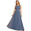 imageEverPretty Womens Crew Neck Sleeveless A Line Hollow Out Sequin Maxi Fromal Dress 01955Dusty Blue