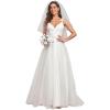 imageEverPretty Womens Double V Neck Sleeveless Lace Bodice Open Back Tulle Wedding Dress 00216PHCream