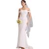 imageEverPretty Womens Elegant Memaid Off Shoulder Strapless Sweep Train Bridal Gowns 00117White