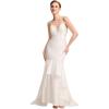 imageEverPretty Womens Mermaid Deep V Neck Sleeveless Fishtail Sweep Train Wedding Dresses for Bride 00177White