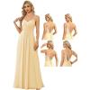 imageEverPretty Womens Sexy Chiffon MultiWay Backless ALine Convertible Bridesmaid Dress 01692Yellow