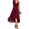 imageEverPretty Womens Sexy Halter HiLo Homecoming Dresses Chiffon A Line Wedding Guest DressBurgundy