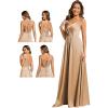 imageEverPretty Womens Sexy V Neck Satin Sleeveless MultiWay Backless ALine Convertible Bridesmaid Dress 02692Champagne