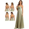 imageEverPretty Womens Sexy V Neck Satin Sleeveless MultiWay Backless ALine Convertible Bridesmaid Dress 02692Sage Green