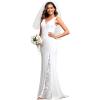 imageEverPretty Womens Simple Mermaid Wedding Dress for Bride FloorLength Sleeveless with Train 01943PHWhite