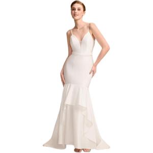 imageEverPretty Womens Mermaid Deep V Neck Sleeveless Fishtail Sweep Train Wedding Dresses for Bride 00177White