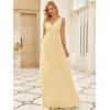 imageEverPretty Womens Bridesmaid Dress VNeck Sleeveless A Line Chiffon Floor Length Formal Dress 09016Yellow