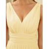 imageEverPretty Womens Bridesmaid Dress VNeck Sleeveless A Line Chiffon Floor Length Formal Dress 09016Yellow