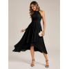 imageEverPretty Womens Elegant Halter ALine Pleated Chiffon HiLo Wedding Guest Dresses 31927Black