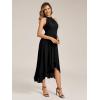 imageEverPretty Womens Elegant Halter ALine Pleated Chiffon HiLo Wedding Guest Dresses 31927Black