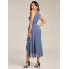 imageEverPretty Womens Elegant Halter ALine Pleated Chiffon HiLo Wedding Guest Dresses 31927Dusty Blue