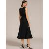 imageEverPretty Womens Elegant Round Neck Chiffon ALine Sequins Waist Midi Wedding Guest Dress 03955Black