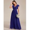 imageEverPretty Womens Flowy Chiffon A Line Ruffles Sleeves Back Cutout Bridesmaid Dresses 01819Sapphire Blue