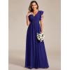 imageEverPretty Womens Flowy Chiffon A Line Ruffles Sleeves Back Cutout Bridesmaid Dresses 01819Sapphire Blue