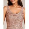 imageEverPretty Womens Sequin Formal Dresses Cowl Neck Sleeveless Mermaid Split Maxi Evening Dresses Rose Gold US6