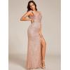 imageEverPretty Womens Sequin Formal Dresses Cowl Neck Sleeveless Mermaid Split Maxi Evening Dresses Rose Gold US6