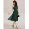 imageEverPretty Womens Wedding Guest Dress Glitter Halter Sleeveless Pleated Midi Formal Evening Gowns 41962Dark Green