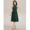 imageEverPretty Womens Wedding Guest Dress Glitter Halter Sleeveless Pleated Midi Formal Evening Gowns 41962Dark Green