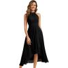 imageEverPretty Womens Elegant Halter ALine Pleated Chiffon HiLo Wedding Guest Dresses 31927Black