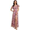 imageEverPretty Womens Square Neck Short Sleeves Split Chiffon Floor Length ALine Maxi Formal Dress 02409Light Purple Print
