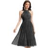 imageEverPretty Womens Wedding Guest Dress Glitter Halter Sleeveless Pleated Midi Formal Evening Gowns 41962Black