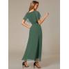 imageEverPretty Womens Formal Dress A Line V Neck Applique Waist Tea Length Wedding Guest Dress 02027Eucalyptus Green