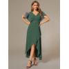 imageEverPretty Womens Formal Dress A Line V Neck Applique Waist Tea Length Wedding Guest Dress 02027Eucalyptus Green
