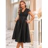 imageEverPretty Womens Aline Pleated Lace See Through Short Cocktail Dress Party Gowns Black US4