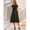 imageEverPretty Womens Aline Pleated Lace See Through Short Cocktail Dress Party Gowns Black US4