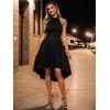 imageEverPretty Womens Summer Semi Formal Dress Halter Neck Pleated Sleeveless High Low Midi Cocktail Dresses Black XL