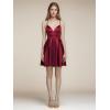 imageEverPretty Womens Deep V Neck Satin Sleeveless Backless A Line Mini Homcoming Dress 01989Burgundy