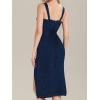 imageEverPretty Womens Glitter Strapless Sleeveless Knit Knee Length Slit Bodycon Cocktail Dress 02395Navy Blue