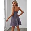 imageEverPretty Womens Summer V Neck Glitter A Line Sleeveless Mini Homecoming DressesDark Purple
