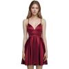 imageEverPretty Womens Deep V Neck Satin Sleeveless Backless A Line Mini Homcoming Dress 01989Burgundy