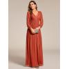 imageEverPretty Womens ALine Long Lantern Sleeves Formal Gowns Empire Waist Long Glitter Evening DressBurnt Orange