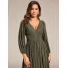 imageEverPretty Womens ALine Long Lantern Sleeves Formal Gowns Empire Waist Long Glitter Evening DressOlive