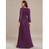 imageEverPretty Womens ALine Long Lantern Sleeves Formal Gowns Empire Waist Long Glitter Evening DressPurple Wisteria